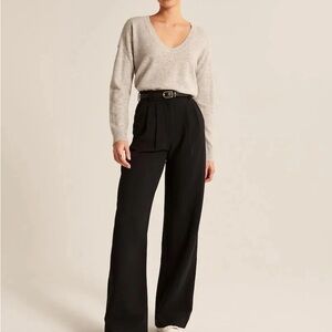 Chic Black Wide Leg Women's Pants